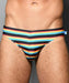 ANDREW CHRISTIAN Swim-Brief California Stripe Bikini Snuggle Swimwear 7820 10 - SexyMenUnderwear.com