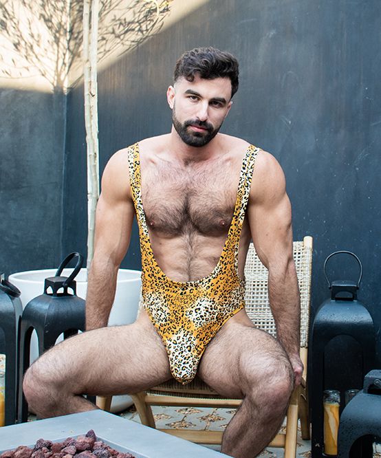 Andrew Christian Swimwear Thong-Bodysuit Unleashed Leopard Singlet Boykini 7943 - SexyMenUnderwear.com
