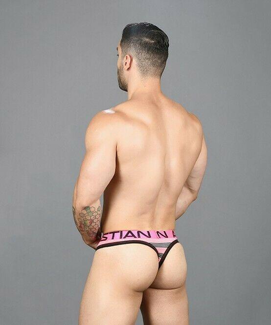 Andrew Christian Thongs Ultra Stripe Air Sporty Men Tangas Black 91482 44 - SexyMenUnderwear.com