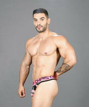 Andrew Christian Thongs Ultra Stripe Air Sporty Men Tangas Black 91482 44 - SexyMenUnderwear.com