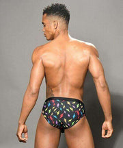 Andrew Christian XS Andrew Christian Swimwear Brief Lightning Bikini Swim-Briefs Black 7762 36
