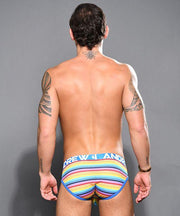 Andrew Cristian Brief Sunset Stripe Mesh Briefs Rainbow Fashion Slip 92061 32 - SexyMenUnderwear.com