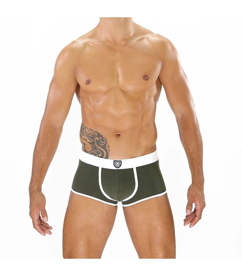 Boxer "ALPHA" TOF PARIS Soft Jersey Cotton Boxer Stretchy Fabric Khaki 37 - SexyMenUnderwear.com
