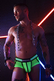 BREEDWELL AXEL Briefs Sheer Leg Mesh and Back Panels Neon Green Brief 24 - SexyMenUnderwear.com
