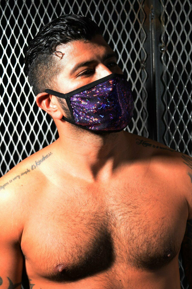 BREEDWELL Fashion Mask Quality Velvet Cyber Party Masque Purple Diamond 9 - SexyMenUnderwear.com