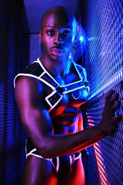 BREEDWELL HARNESS NEOGEAR SOFT FORM-FITTING NEOPRENE WHITE - SexyMenUnderwear.com