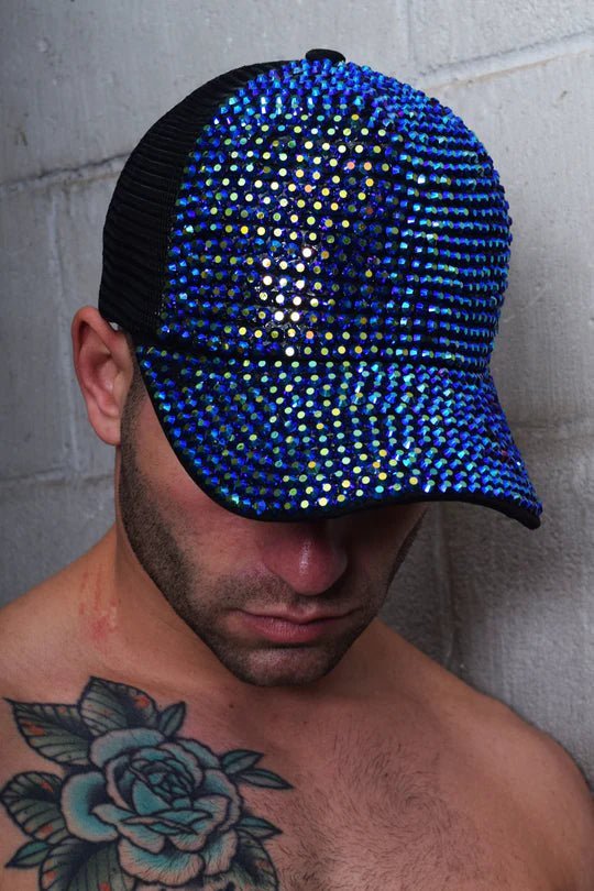 BREEDWELL HAT SPARK TRUCKER CAP SPARKLES FASHION BLUE - SexyMenUnderwear.com