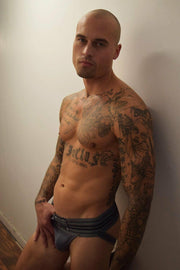 BREEDWELL Jock CUMDUMP Jockstrap Old-School Classic Woven Jocks Grey 5 - SexyMenUnderwear.com