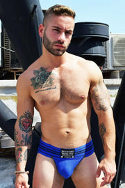 BREEDWELL Jock CUMDUMP Old-School Woven Jockstrap Classic Blue 3 - SexyMenUnderwear.com