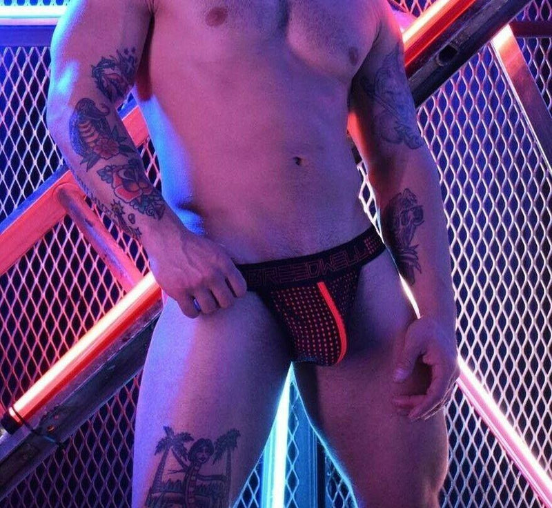 BREEDWELL Jock Manhole Collection Laser Cut Pouch Sexy Jockstrap RED 18 - SexyMenUnderwear.com