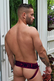 BREEDWELL Jocks CUMDUMP Old-School Classic Woven Jockstrap Burgundy 8 - SexyMenUnderwear.com