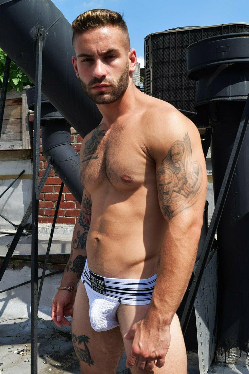 BREEDWELL Jocks CUMDUMP Old-School Woven Jockstrap Classic White 6 - SexyMenUnderwear.com