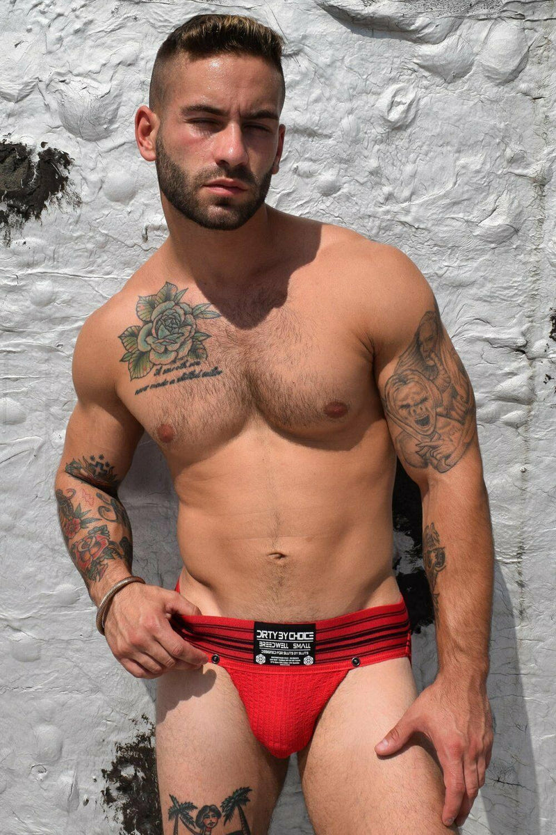 BREEDWELL Jockstrap CUMDUMP Old-School Classic Woven Jock Red 3 - SexyMenUnderwear.com