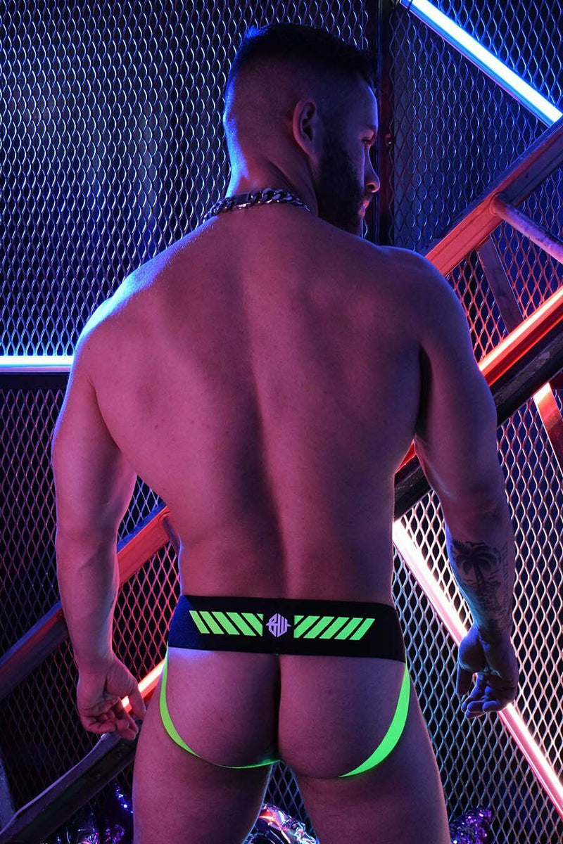 BREEDWELL Jockstrap New-School Classic Woven Jock Green-Neon 7 - SexyMenUnderwear.com