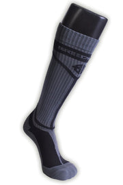 BREEDWELL Knee Socks HYBRED Bold Lined Angled Grey Long Sock - SexyMenUnderwear.com