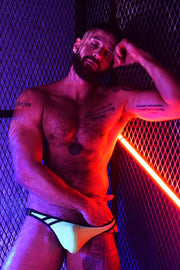 BREEDWELL Scandal Mankini Swim-Brief Two Metal Side Buckles Neon Green 10 - SexyMenUnderwear.com