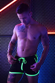 BREEDWELL Shorts Rear Ender Circuit Full Zippered Front Pockets Neon Green 17 - SexyMenUnderwear.com