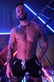 BREEDWELL Shorts Show Off “Tree Trunks'' Cruiser Short Stretchable Mesh Black 13B - SexyMenUnderwear.com
