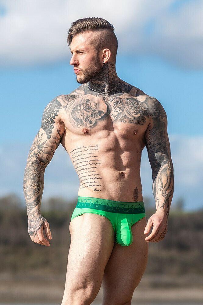 Brief SUKREW SELBY Versatile Staple Soft Cotton Briefs Green 4 - SexyMenUnderwear.com