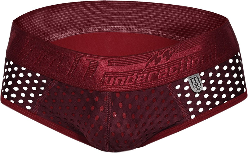 Briefs MAO Sports DOT Mesh Brief Burgundy Red 13612 9 - SexyMenUnderwear.com