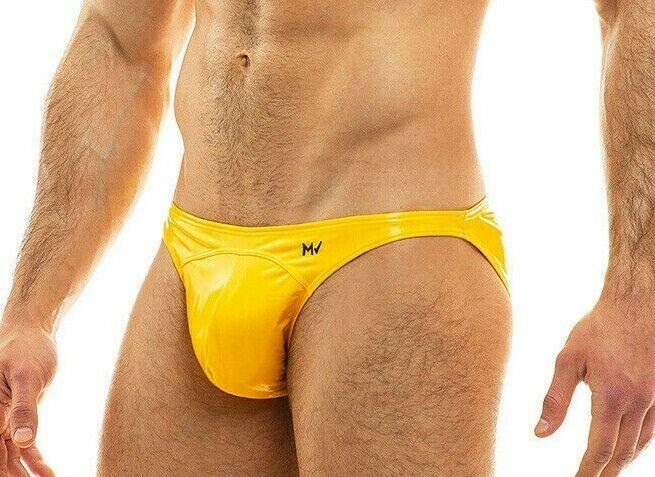 Briefs Modus Vivendi Viral Vinyl Low Cut Brief Shiny Lavish YELLOW 08013 52 - SexyMenUnderwear.com
