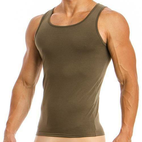 Camisole Modus Vivendi Tanktop Basics Cotton Tank Top Khaki 02831 57 - SexyMenUnderwear.com