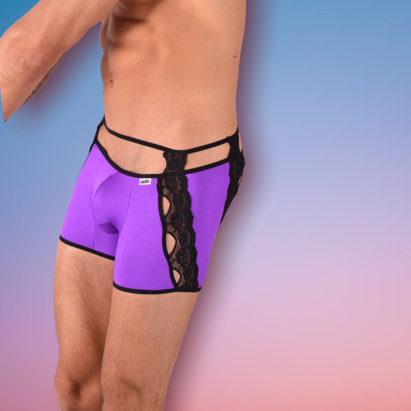 CANDYMAN Boxer Briefs Super Lightweight Stretch Fabric Purple 99333 5 - SexyMenUnderwear.com