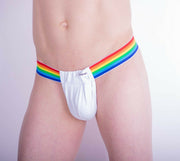 CandyMan Mens fashion lingerie string Thongs White 99374 2 - SexyMenUnderwear.com