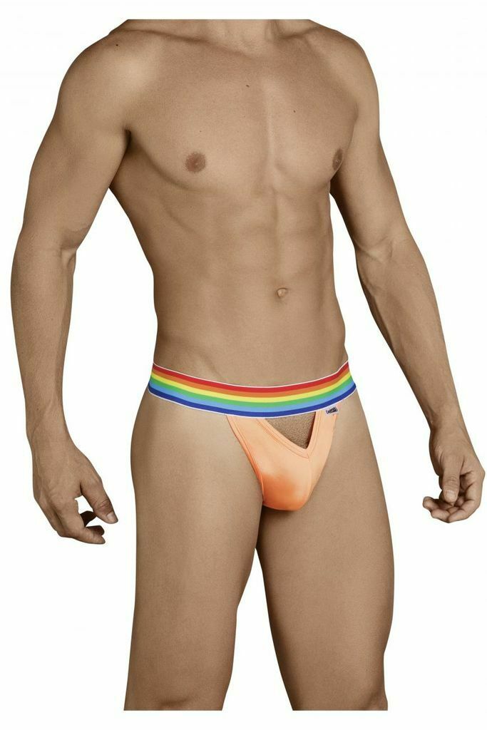 CandyMan Mens Thongs MicroFiber Sous Vetement Pour Homme Orange 99388 1 - SexyMenUnderwear.com