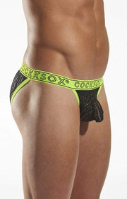 Cocksox Brief Enhancer Pouch Briefs Shredded Bikini Atomic Green CX16SD 19 - SexyMenUnderwear.com