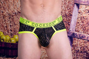 Cocksox CockSox Brief Enhancer Pouch Shredded Mesh Quality Slip Atomic Green CX76SD 12