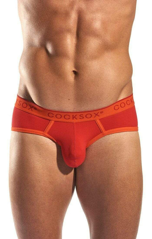 Cocksox S SMALL CockSox Brief Sumac Enhancer Slip Briefs Pouch Supplex Red CX76N 10