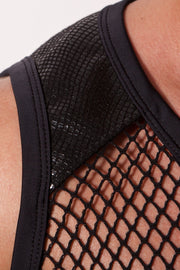 DESTRUCTIVE FETISH Crop-Top Tank Light Fabric Chest Net Black Mesh 1DCT-01 5 - SexyMenUnderwear.com