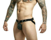 DNGEON MOB Eroticwear Jockstrap ChainLink Leather-Look Jock Midnight DMBL02 2 - SexyMenUnderwear.com
