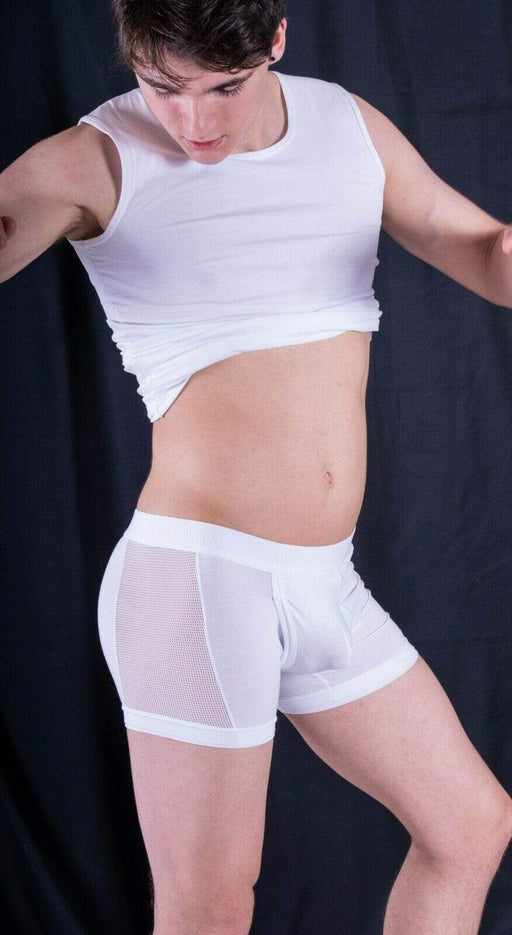 Doreanse Boxer Brief With Side Mesh Panel 1761 White 5 - SexyMenUnderwear.com
