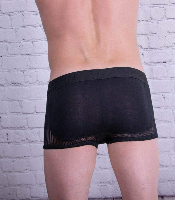 DOREANSE Mens Boxer brief sexy side mesh fabric Black 1705 13 - SexyMenUnderwear.com