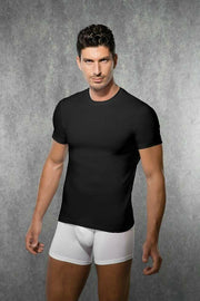 DOREANSE T-Shirt Basic Crew Neck Short Sleeved Black 2550 3 - SexyMenUnderwear.com
