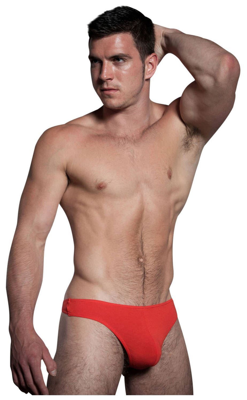 Doreanse Thongs Hang Loose Low-Rise Lean Cut Cotton Thong Red 1280 - SexyMenUnderwear.com