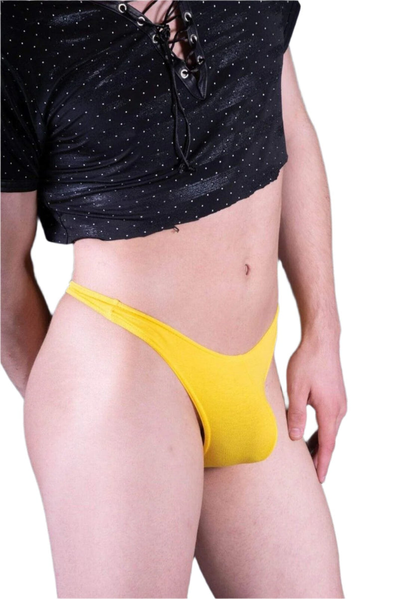 Doreanse Thongs Hang Loose Low-Rise Lean Cut Cotton Thong Yellow 1280 - SexyMenUnderwear.com