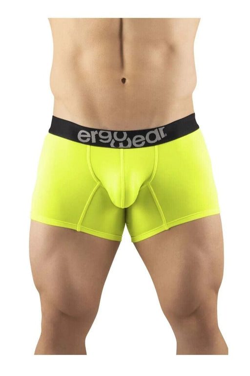 ErgoWear Body-Defining HIP Boxer Trunks Sporty Long Boxer Lime Green 1187 - SexyMenUnderwear.com