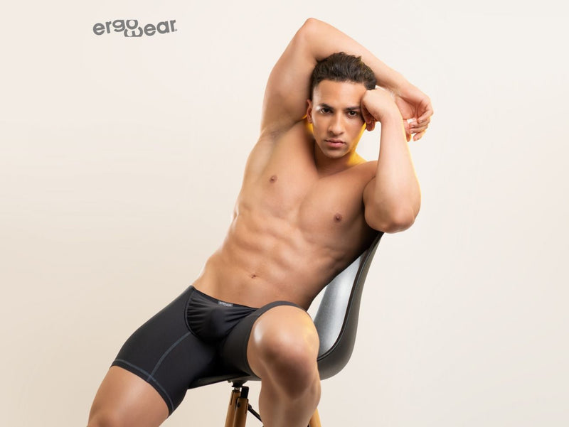 ErgoWear Boxer Briefs FEEL GR8 Quick-Dry Soft Long Boxer Dark Gray 1134 45 - SexyMenUnderwear.com