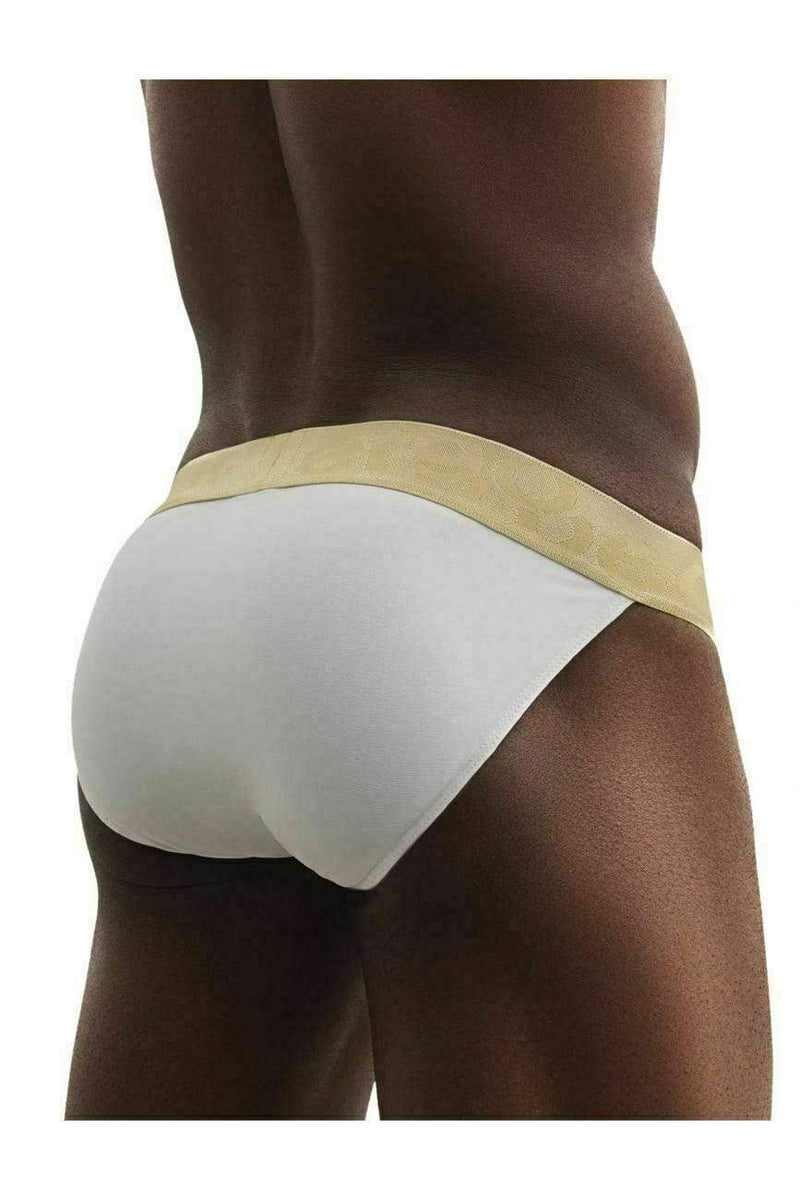 ErgoWear Brief Max XV Bikini Cut Mens Slip Golden Satin Finish White 0612 12 - SexyMenUnderwear.com
