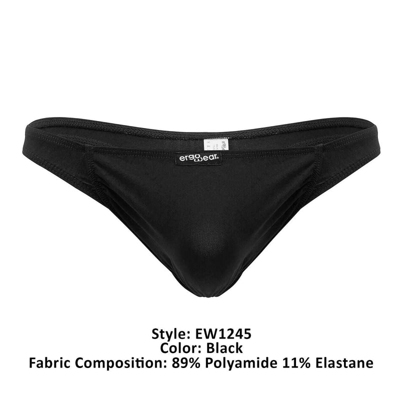 ErgoWear Feel GR8 Super Lightweight Thongs Black 1245 8 - SexyMenUnderwear.com