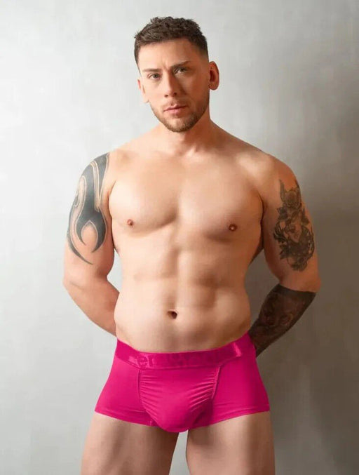 ErgoWear Feel XX Boxer Trunks Stretch Contoured Pouch Raspberry Pink 1403 - SexyMenUnderwear.com