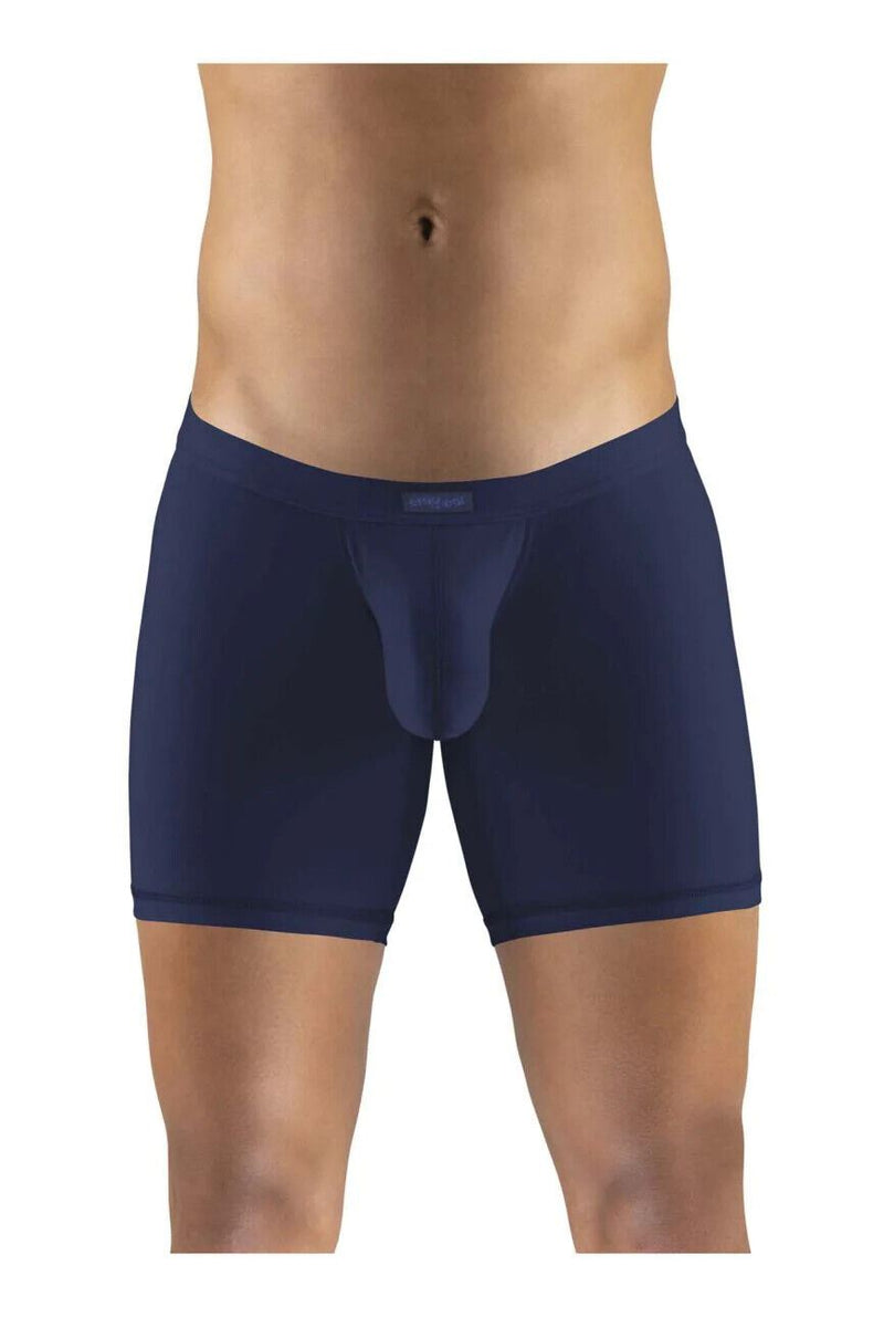 ErgoWear Long Boxer Briefs SLK Body-Defining MidCut Boxer Navy Blue 1150 21 - SexyMenUnderwear.com