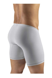 ErgoWear Long Boxer Briefs SLK Mid-Cut Body Defining Seamed Pouch Silver 1142 20 - SexyMenUnderwear.com