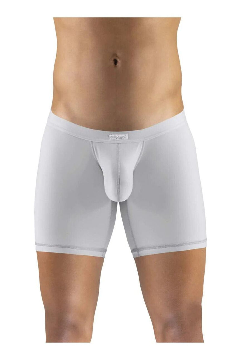 ErgoWear Long Boxer Briefs SLK Mid-Cut Body Defining Seamed Pouch Silver 1142 20 - SexyMenUnderwear.com