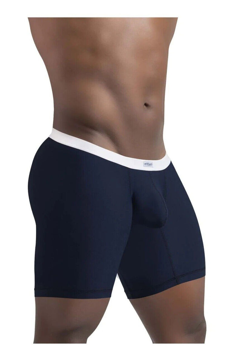 ErgoWear Long Boxer SLK Body-Defining MidCut Seamed Pouch Dark Blue 1382 15 - SexyMenUnderwear.com