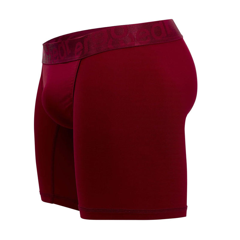 ErgoWear Midcut Boxer Briefs FEEL XV Body-Defining Seamed Pouch Burgundy 1198 - SexyMenUnderwear.com