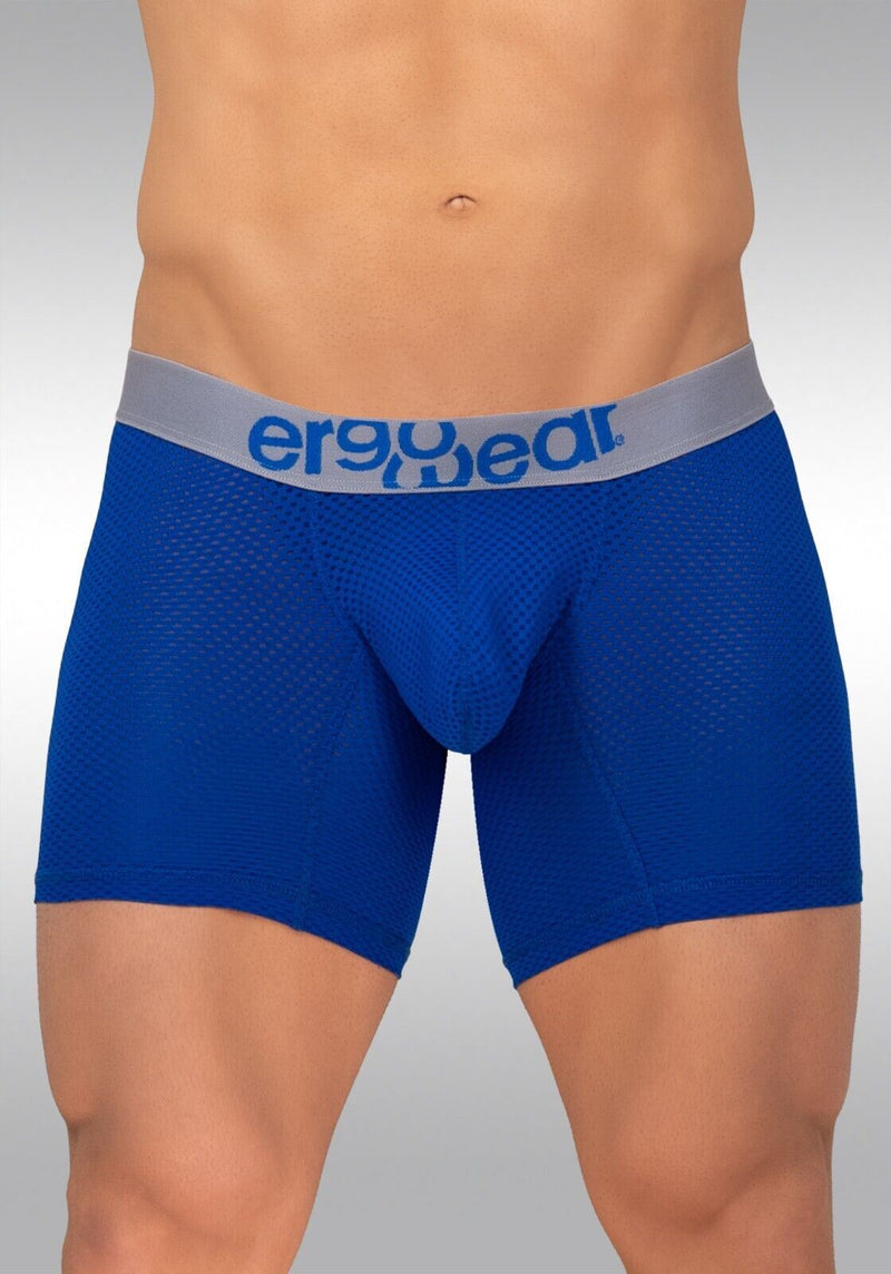 ErgoWear MidCut Boxer Briefs MAX Mesh Pouch Stretchy Long Boxer Blue Cobalt 1214 - SexyMenUnderwear.com